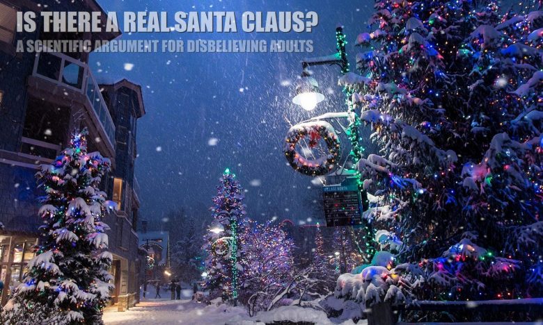 Real winter scene of north pole town in Colorado which is magical