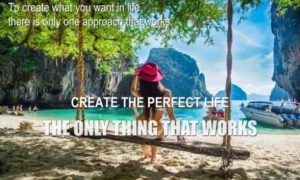 woman in paradise knows how to manifest positive thinking materialize thoughts and emotions