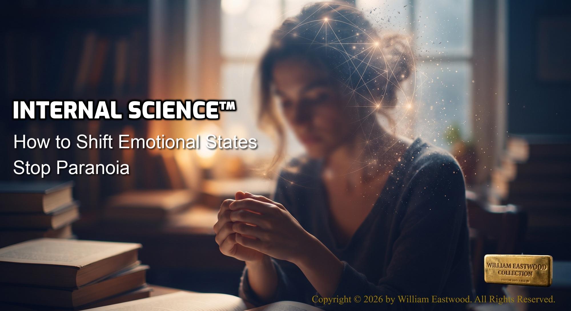 Internal Science™: How to Shift Emotional States & Stop Paranoia on image of woman in state of disassociation.